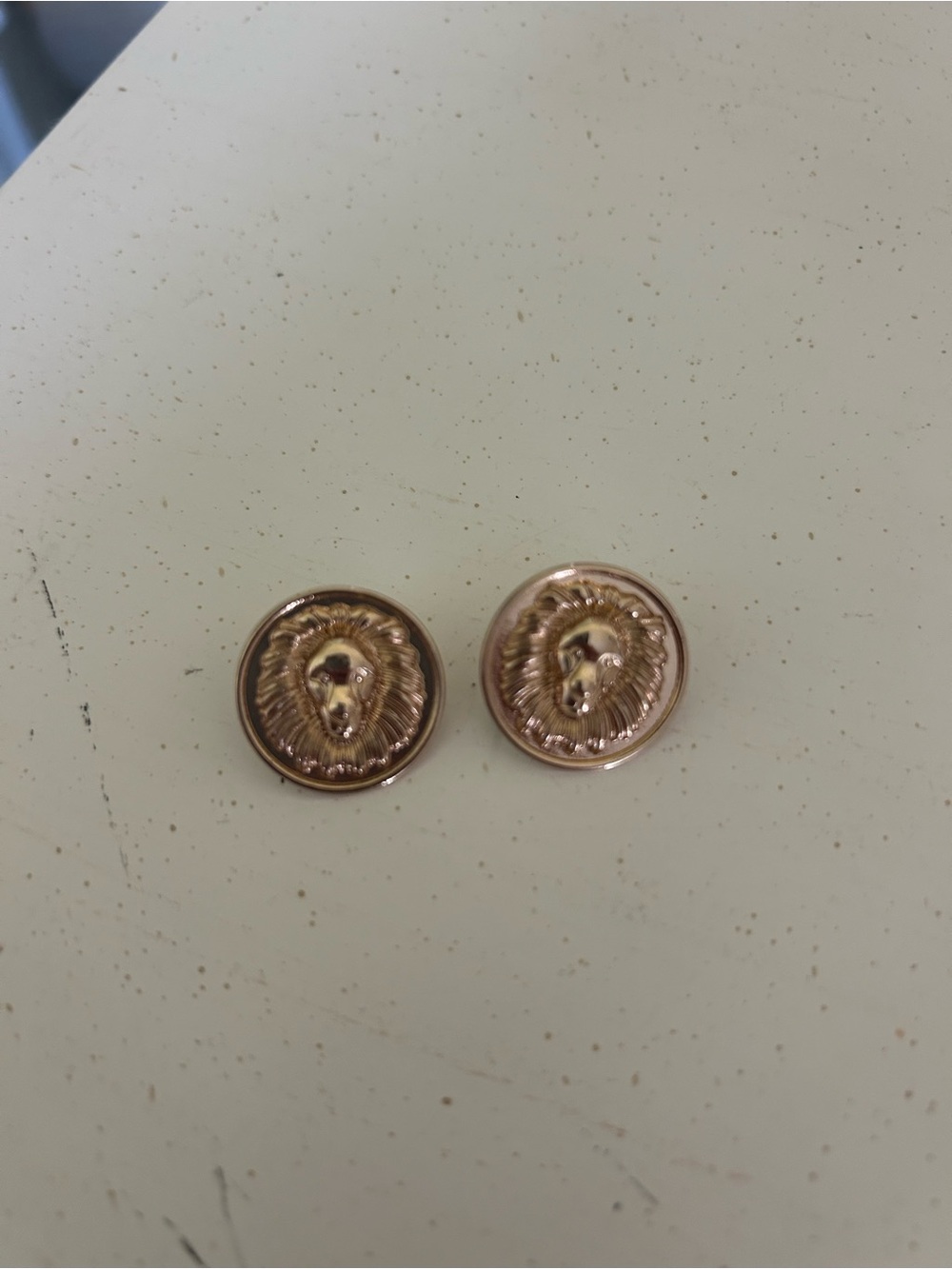 Francesca's Collections Rose Gold Lion Head Stud Earrings